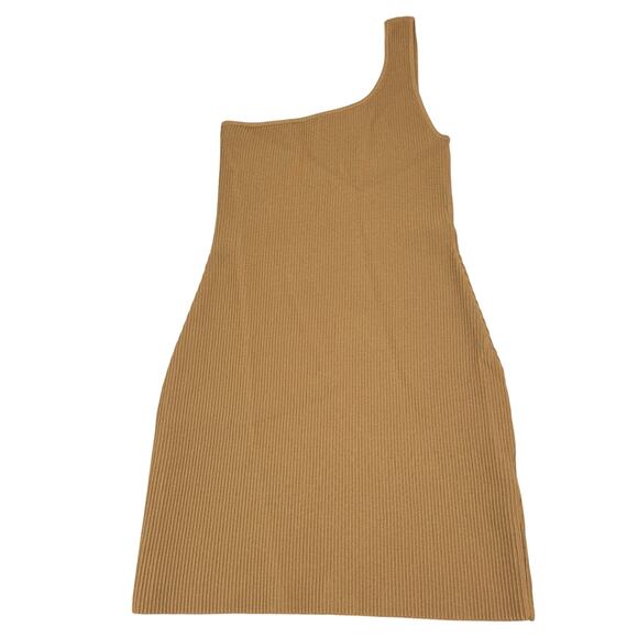 NWT BABATON Aritzia Sculpt Ribbed Knit One-Shoulder Mini Dress Sz Small Saville - Picture 4 of 8